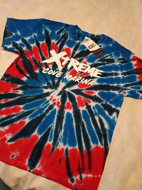 Colortone Tie Dye T-Shirt Xtreme Cove Marina Large